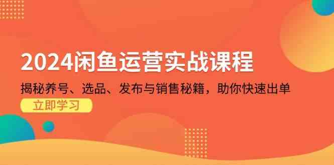 2024闲鱼运营实战课程：揭秘养号、选品、发布与销售秘籍，助你快速出单-智创网