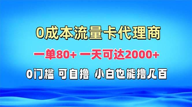 （13391期）免费流量卡代理一单80+ 一天可达2000+-智创网