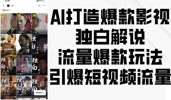 AI打造爆款影视独白解说，流量爆款玩法，引爆短视频流量-智创网