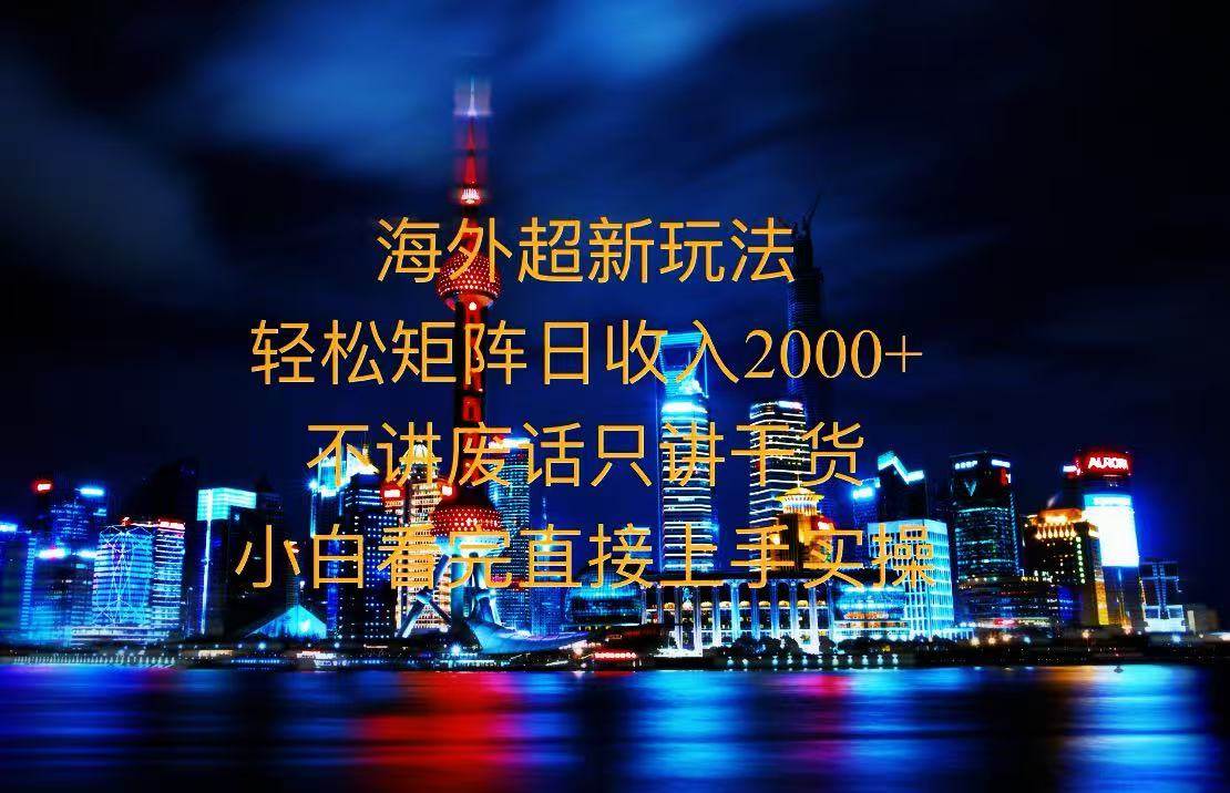 （13583期）2025全新海外暴力玩法，操作简单，小白轻松上手-智创网