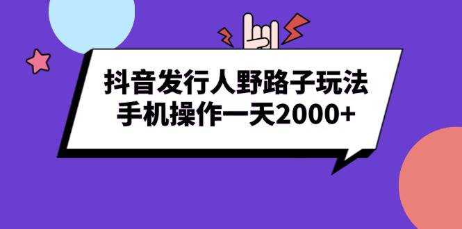 （13657期）抖音发行人野路子玩法，手机操作一天2000+-智创网