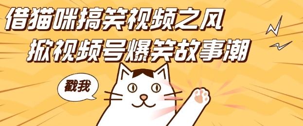 借猫咪搞笑视频之风，掀视频号爆笑故事潮，轻松日入四位数，无门槛快速入门!-智创网