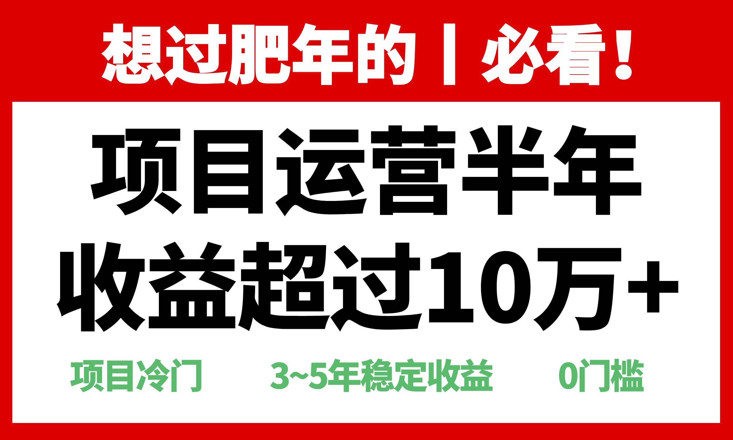 （13663期）年前过肥年的必看的超冷门项目，半年收益超过10万+，-智创网