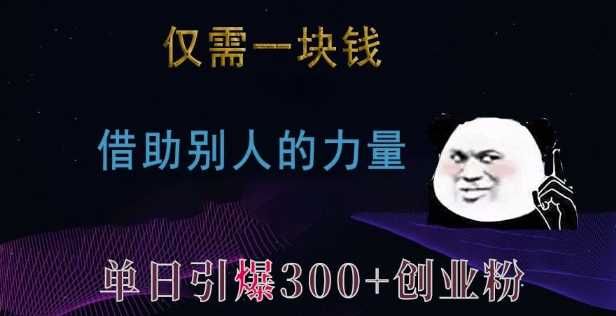 仅需一块钱，借助别人的力量，单日引爆300+创业粉、兼职粉【揭秘】-智创网