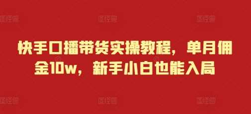快手口播带货实操教程，单月佣金10w，新手小白也能入局-智创网