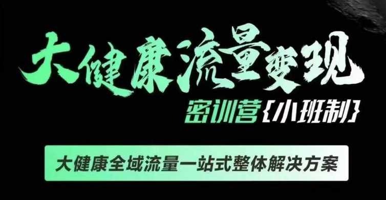千万级大健康变现课线下课，大健康全域流量一站式整体解决方案-智创网