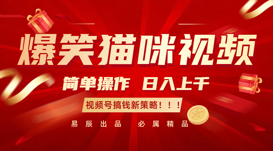 爆笑猫咪视频：简单操作，日入过千，视频号搞钱新策略！-智创网