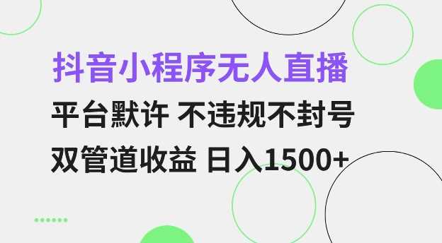 抖音小程序无人直播 平台默许 不违规不封号 双管道收益 日入多张 小白也能轻松操作【仅揭秘】-智创网