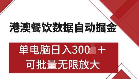 港澳数据全自动掘金，单电脑日入5张，可矩阵批量无限操作【揭秘】-智创网