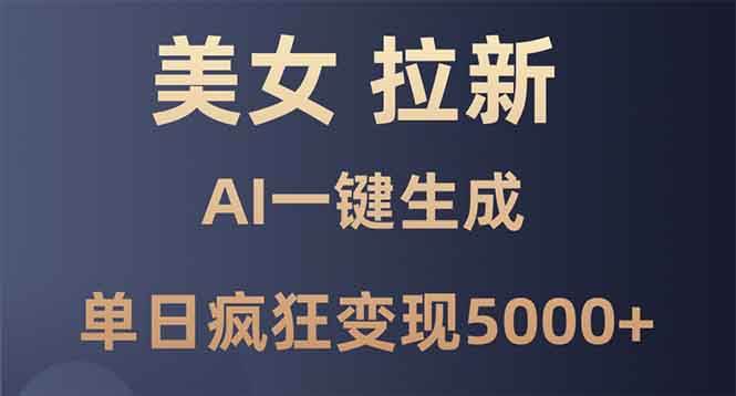 （13866期）美女暴力拉新，通过AI一键生成，单日疯狂变现5000+，纯小白一学就会！-智创网
