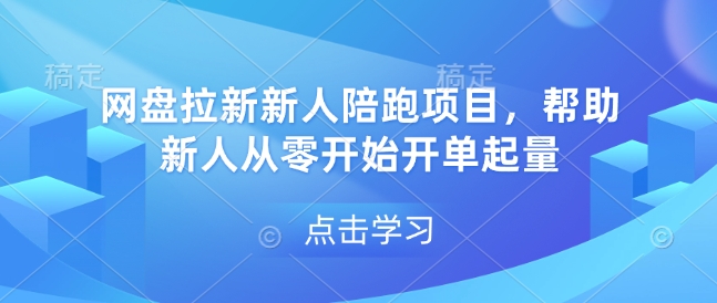 网盘拉新新人陪跑项目，帮助新人从零开始开单起量-智创网