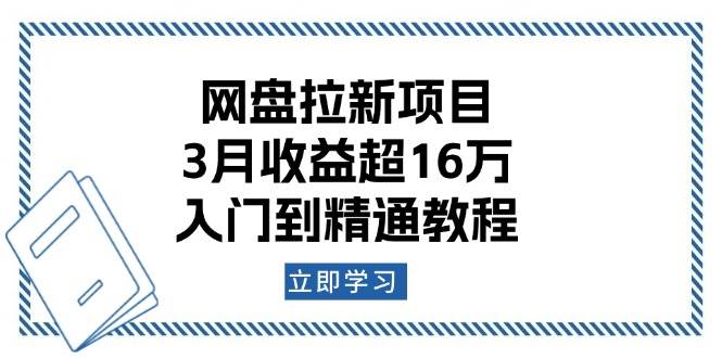 网盘拉新项目：3月收益超16万，入门到精通教程-智创网
