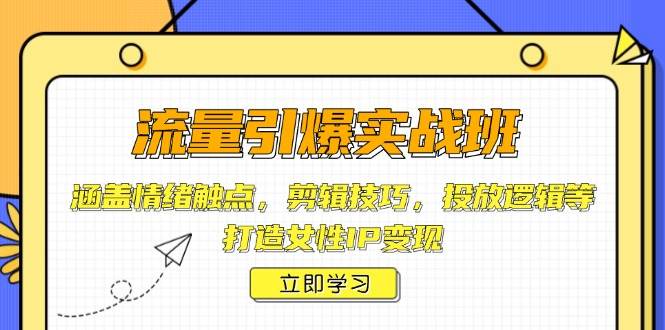 （14008期）流量引爆实战班，涵盖情绪触点，剪辑技巧，投放逻辑等，打造女性IP变现-智创网