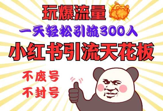 小红书引流天花板，玩爆流量，一天轻松引流300人，安全操作-智创网