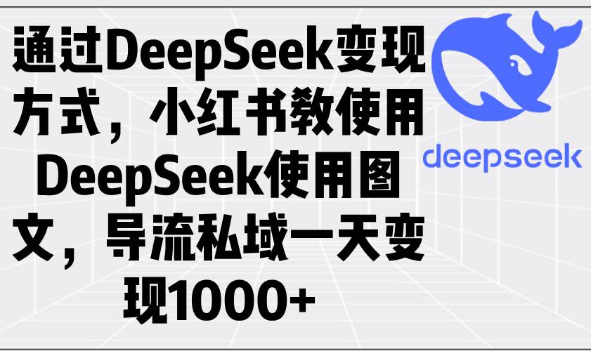 （14179期）通过DeepSeek变现方式，小红书教使用DeepSeek图文，导流私域一天变现1000+-智创网