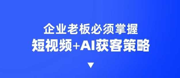 企业短视频AI获客霸屏流量课，6步短视频+AI突围法，3大霸屏抢客策略-智创网
