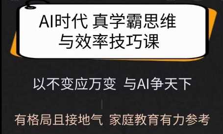 Ai时代真学霸思维与学习方法课，有格局且接地气，家庭教育有力参考-智创网