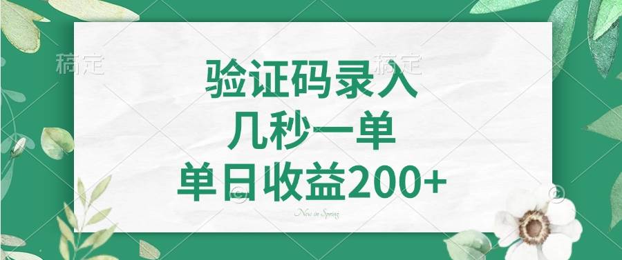 （14221期）验证码录入，几秒一单，单日收益200+-智创网
