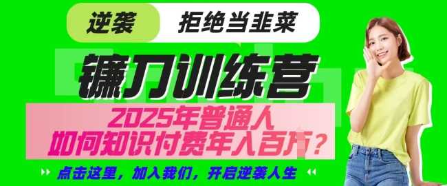 【网创项目终点站-镰刀训练营超级IP合伙人】25年普通人如何通过知识付费实现逆袭【揭秘】-智创网