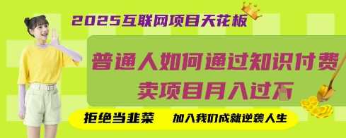 2025互联网项目天花板，普通人如何通过知识付费卖项目月入过W，拒绝当韭菜【揭秘】-智创网