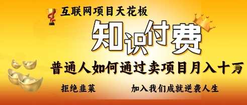 互联网项目天花板，知付付费项目，普通人如何通过卖项目月入十个，拒绝韭菜【揭秘】-智创网
