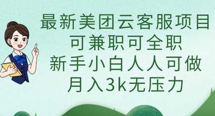 最新美团云客服项目，可兼职可全职，新手小白人人可做，月入3k无压力-智创网
