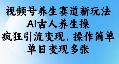 视频号养生赛道新玩法，AI古人养生操，疯狂引流变现，操作简单，单日变现多张-智创网