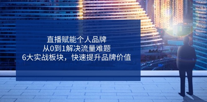 （14365期）直播赋能个人品牌，从0到1解决流量难题，6大实战板块，快速提升品牌价值-智创网
